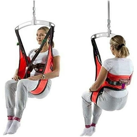 AMQTSLM Hoyer Lift Sling,Commode Patient Lift Slings Medical Transfer Sling for Patients Shower Bath,200-500lb capacity,Lift Sling for Elderly Bariatric, Red