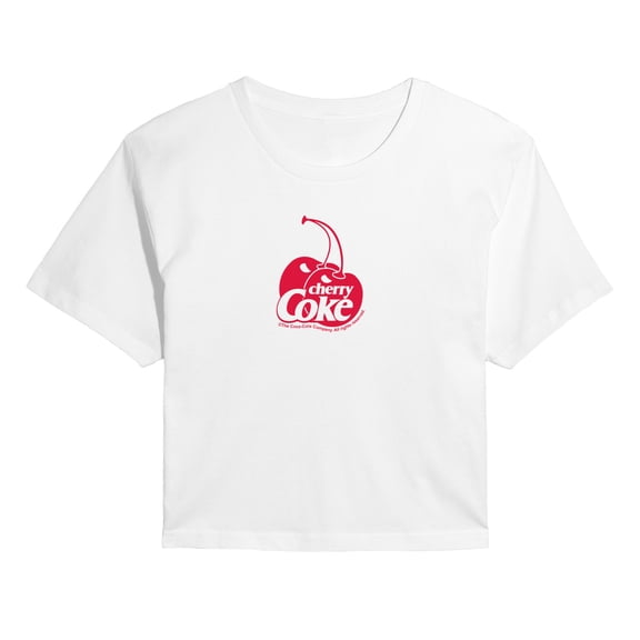 Coca-Cola - Cherry Coke Logo - Juniors Cropped Graphic T-Shirt