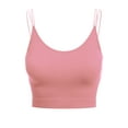 thumbnail image 1 of Made by Olivia Women's Solid Ribbed Seamless Double Strap Brami Crop Tank Top, 1 of 1