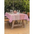 thumbnail image 3 of Outdoor Tablecloth with Umbrella Hole for Patio/Picnic/Party/Camping, Pink Wooden Grain Waterproof Table Cloth Rectangle Table Cover Washable, Vintage Chic Geometric Textured (60"x 102"), 3 of 8
