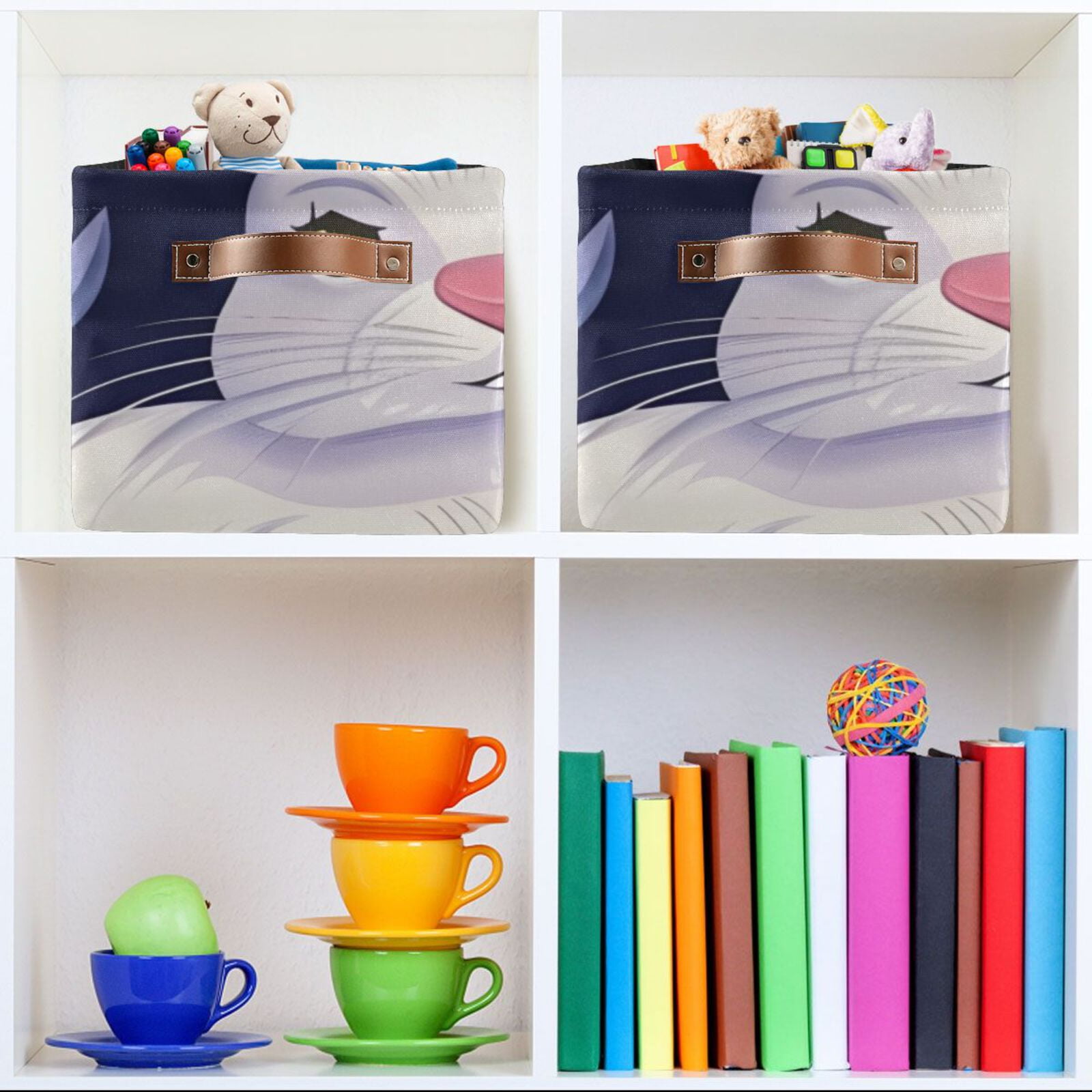 Rabbit Flowers Easter Eggs Storage Bins Baskets With Handles Storage Box Clothes Organizer Organization Toys