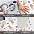 Bathroom Rugs Mat, Red Blue Stars Ice Cream Print Washable Non Slip