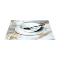 thumbnail image 3 of Ryvnso Placemats Set of 4 White Gold Marble Dining Mats Heat-Resistant Non-Slip Washable Table Mat, 3 of 8