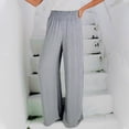 thumbnail image 4 of Lilgiuy Fashion Womens Casual Cotton Print Pants Straight Wide Leg Trousers Pants Cooling Tactical Hiking Pants, 4 of 5