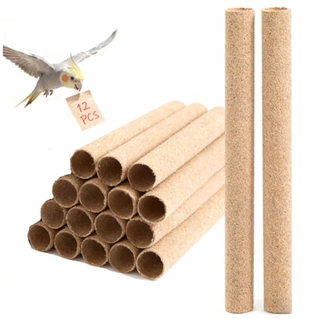 ZY 12-Pack Large Sanded Perch Covers for Parakeets,3/4" Diameter | Bird Accessories | Pet Bird Supplies | Bird Perches for Cage Parrotlets, Canaries and Other Small Birds (12pcs Large 10" L x 3/4" D)