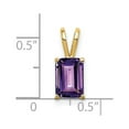 thumbnail image 2 of Real 14kt Yellow Gold 8x6mm Emerald Cut Amethyst pendant; for Adults and Teens; for Women and Men, 2 of 2