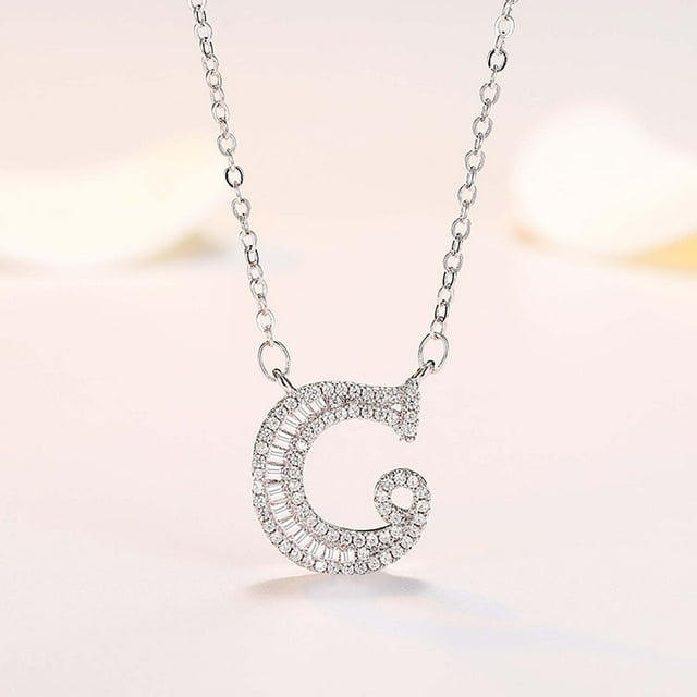 Censtreet Sterling Silver Initial Necklaces for Women Dainty Personalized Heart Pendant Letter Alphabet Necklace for Women