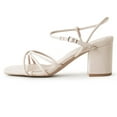 thumbnail image 2 of J. Adams Camila Sandals for Women, Square Open Toe Strappy Mid Block Heels, Elegant & Comfortable, 2 of 6