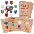 thumbnail image 4 of Valentines Day Gifts - 24 Pack Valentines Cards with Heart-Shape Crystals Gemstones for School Classroom Valentine Gift Exchange for Boys Girls Toddlers Funny Valentine's Toys Party Favor, 4 of 7