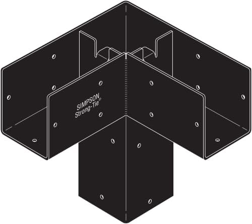Simpson Strong-Tie SAGE-C44-KT2 Outdoor Accents Sage System Black Powder-Coated Corner Connector for 4x4 Lumber with Included Color-Matched Connector Screws Pack of 2