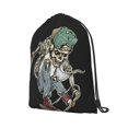 thumbnail image 2 of XMXT Waterproof Gym Bag, Skeleton Playing Skateboard Drawstring Backpack for Men, s, 2 of 8