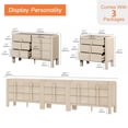 thumbnail image 3 of 3-Piece Dresser Set for Bedroom, 125.9" Large Mid Century Dresser for Closet, Curved Profile Wooden Chest of Drawers for Bedroom,Living Room, 3 of 10