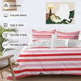 thumbnail image 4 of Red Pink Striped Bedding 3 Piece Duvet Cover Set Full Size, Farmhouse Stripes Simple Art Soft Microfiber Comforter Cover with Zipper Closure & Pillowcases, Wrinkle & FadeResistant Quilt Cover, 4 of 9