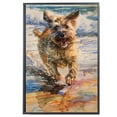 thumbnail image 2 of Funny Dog on Beach Canvas Wall Art, Berger Picard Dog Picture Ocean Artwork for Bathroom Bedroom Living Room, Art Decor 8x12 Inches, 2 of 6