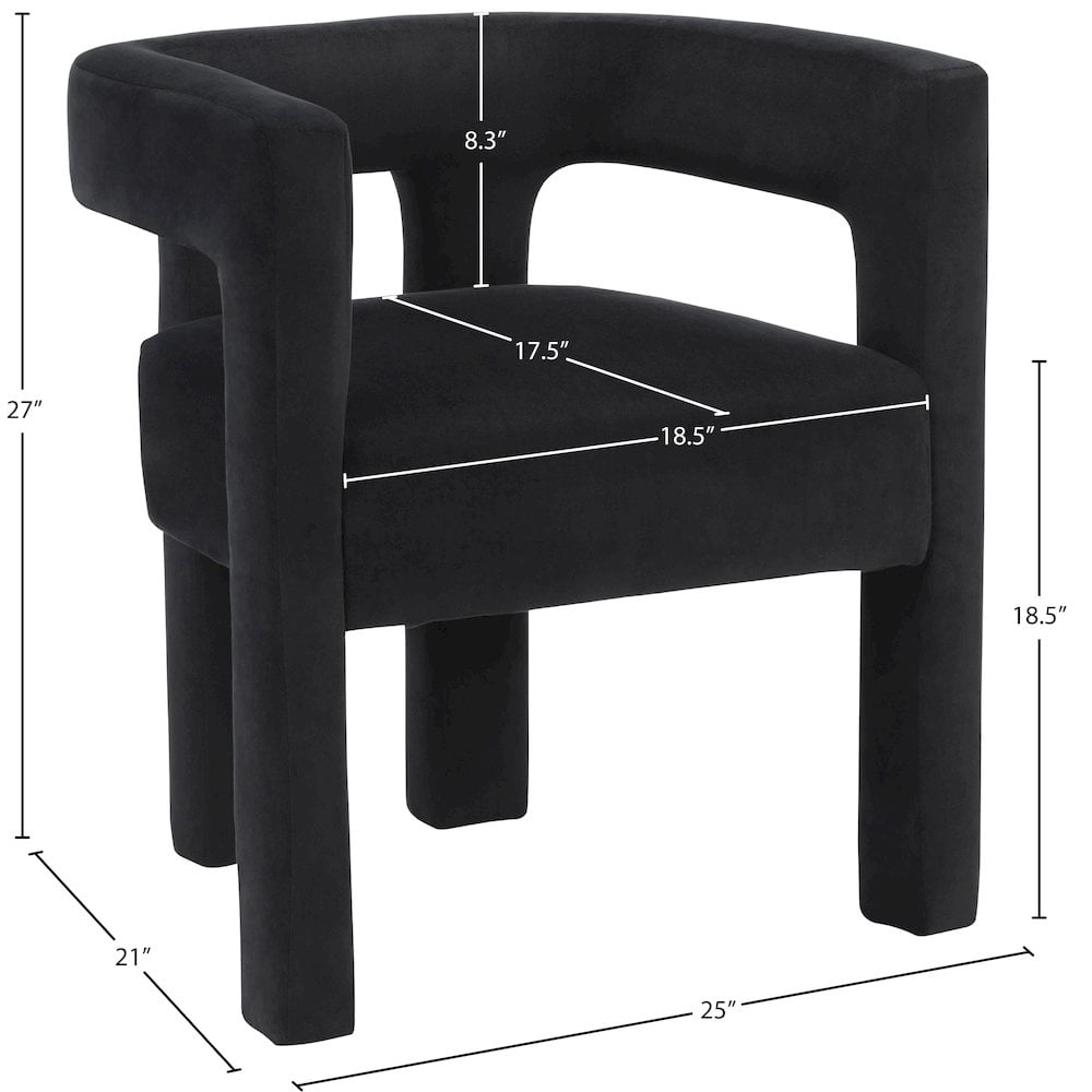 Meridian Furniture Athena Black Velvet Dining Chair
