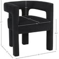 thumbnail image 3 of Meridian Furniture Athena Black Velvet Dining Chair, 3 of 6