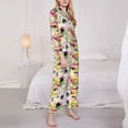 thumbnail image 3 of Balery Retro Musical Conjunto de Pijama con Estampado para Mujer, Conjunto de Dos Piezas con Manga Larga, Ropa de Dormir Suave con Bolsillos, Pijamas Cómodos-Large, 3 of 7