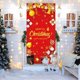 thumbnail image 5 of Decoraciones navideñas, Cubrepuertas navideño, Fondo navideño ideal para fiestas de Año Nuevo y decoración invernal. Medidas: 78,7 x 35,4 pulgadas. Cubrepuertas de poliéster., 5 of 6