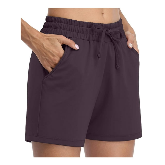 Women's Athletic Shorts Drawstring Elastic Waist Lounge Running Shorts with Pockets