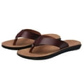 thumbnail image 5 of Mostsola Flip Flops for Men Leather Flats Arch Support Beach Shoes Soft Sole Slip on Shoes, 5 of 9