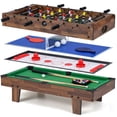 thumbnail image 1 of Costway 4 in 1 Multi Game Table with Stackable Tabletops of Billiards, Air Hockey, Foosball Natural, 1 of 10