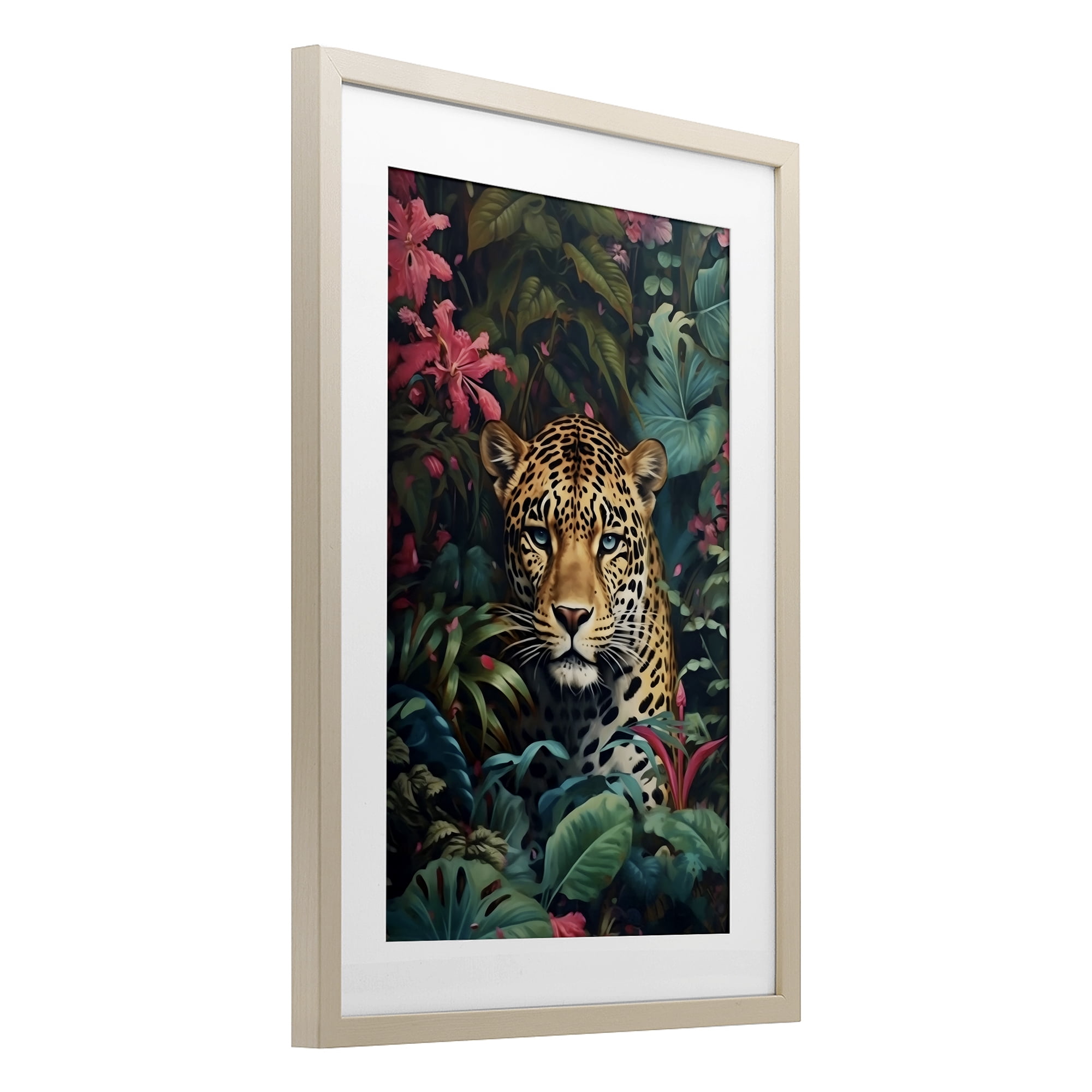 Stupell Industries Jaguar with Silent Emerald Gaze Birch Framed Print Under Glass, design by Creative Studio