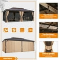 thumbnail image 7 of Hommow 14' x 20' Hardtop Gazebo Galvanized Steel Outdoor Canopy Aluminum Frame Brown, 7 of 7