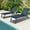 Navy, variant on Gymax 3pcs Patio Chaise Lounge Set Aluminum Recliner Chair Table Outdoor Adjust Tan