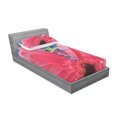 thumbnail image 3 of Ambesonne Nature Fitted Sheet & Pillow Sham Set, Frog on Gabera Flower, Full, Pink Green Blue, 3 of 3