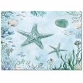 thumbnail image 2 of Area Rugs Indoor Non-Slip Rectangle Rug 2.7x5 Ft Teal Starfish Rug Rubber Backing Floor Mats Non Shedding Home Decor Carpet for Entryway Living Room, 2 of 8