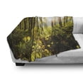 thumbnail image 3 of Forest Soft Flannel Fleece Blanket, Trees Sun Rays in Woods Foliage Greenery Scenic Outdoors Tranquil Untouched, Cozy Plush for Indoor and Outdoor Use, 50" x 70", Green Yellow Brown, by Ambesonne, 3 of 6