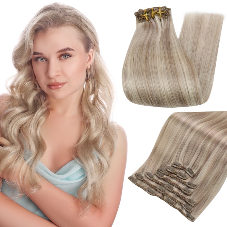 120g 7pc Clip-In Human Hair Extensions 18 Inch Straight Soft Amazon.com : WENNALIFE Clip in Hair Extensions Real Human  main image 4