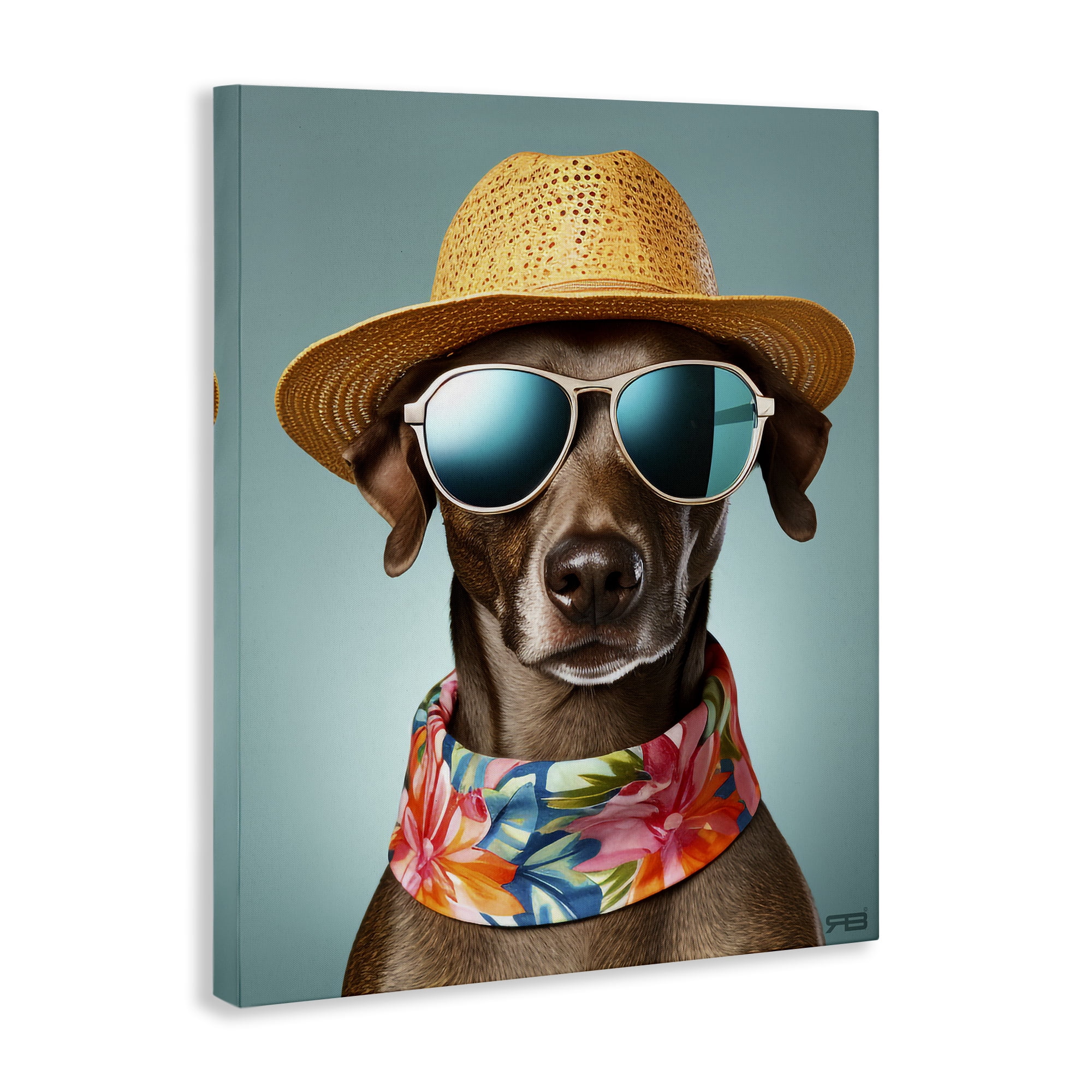 Stupell Industries Beach Ready Pup Animals & Insects Painting Gallery Wrapped Canvas Art Print Wall Art, 30 x 40