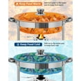 thumbnail image 2 of Kojooin Ensemble de Plats Anti-Frottement, Serveur de Buffet Rond en Acier Inoxydable et Réchaud à Aliments avec Couvercle en Verre pour Traiteur et Fêtes, 2 of 6