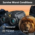 thumbnail image 2 of Binoculars for Adult, Hootek 12x25 Binoculars for Bird Watching and Hunting, High Magnification and Large View Night Vision Binoculars, Waterproof Clear BAK4 Prism FMC Lens, Compact Binoculars, Black, 2 of 7