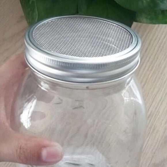 FONWILYO 4Pcs Stainless Steel Sprouting Cover for Mason Jars Ventilation Kitchen Gardening