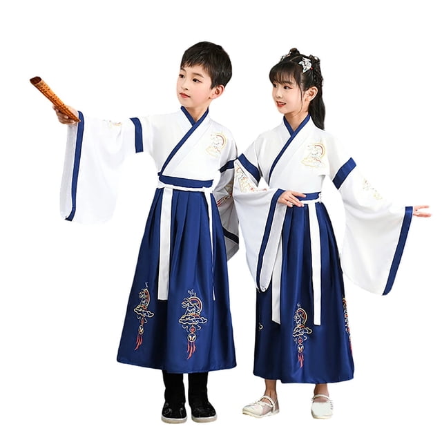 Tenue de Cour Traditionnelle pour Spectacle et Jeu de Rôle Robe pour Enfants pour Jeunes Ensemble Historique Élégant pour Garçons et Filles