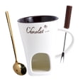thumbnail image 2 of Taza de fondue de chocolate personal, juego de tazas para derretir chocolate, utensilios de cocina, vela de té calentada Blanco, 2 of 9