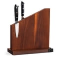 thumbnail image 1 of Soporte magnético para cuchillos Gourmetop 100% madera de acacia con afilador, 1 of 7