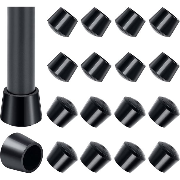 Clavijas para sillas Paquete de 50 clavijas para patas de sillas Clavijas para sillas de goma 25 mm de diámetro interior - 1 pulgada / 25 mm, negro