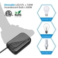 thumbnail image 2 of Interruptor de intensidad DEWENWILS enchufable para lámpara LED, CFL/incandescente, 2 of 7