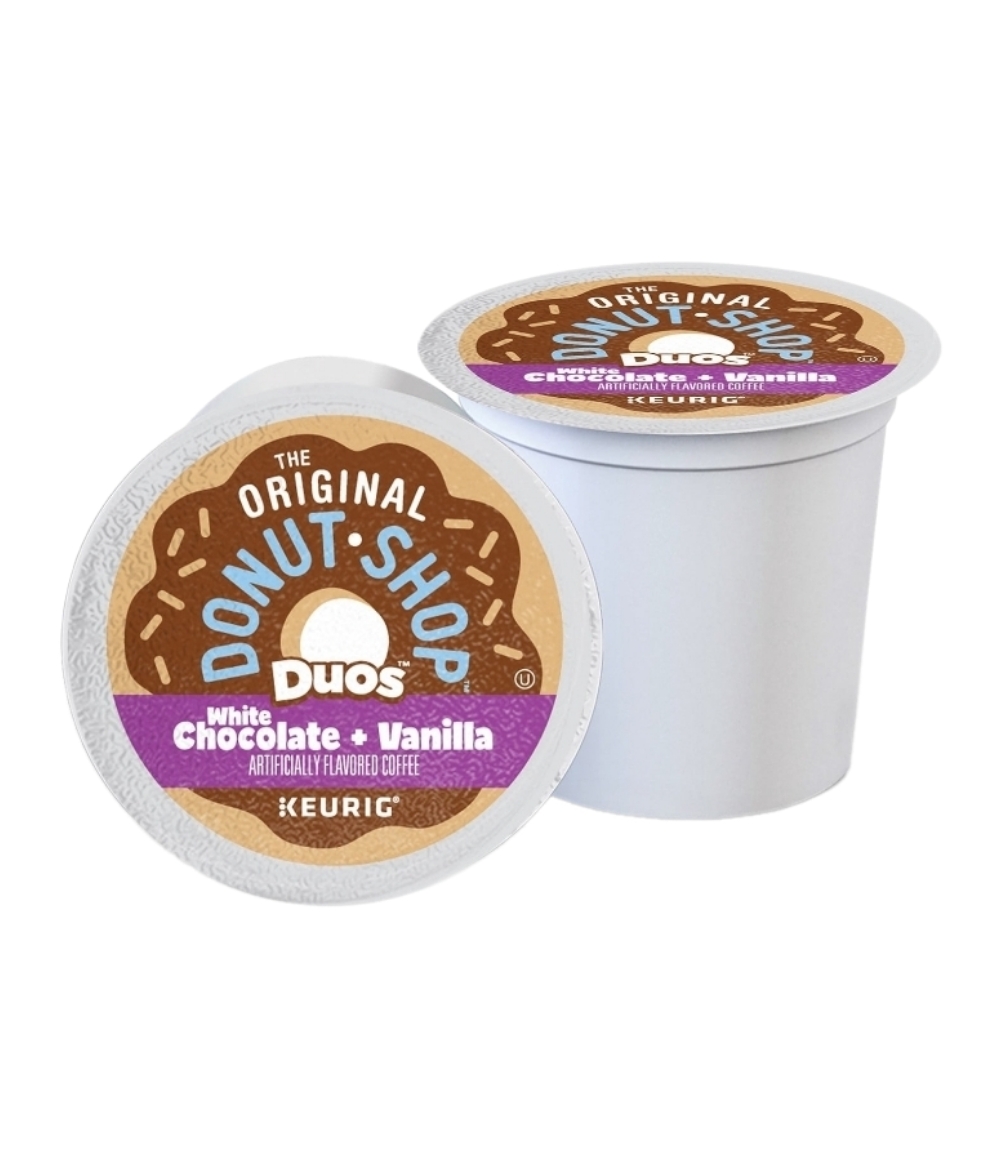 The Original Donut Shop Duos Nutty + Caramel and White Chocolate + Vanilla K Cups, 24 K Cups Each, Medium Roast