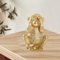 thumbnail image 2 of Monkey Figurines, Home Decoration Chinese Style Animal Statues, Table Resin Crafts, Indoor Sculpture Ornaments , See No Evil, 2 of 8