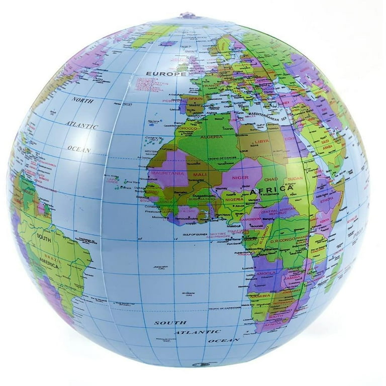 Globe Inflatable Ball Map Earth World Geography Education