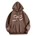 thumbnail image 4 of Nmnitkp Hoodies for Women Long Sleeve Drawstring Hooded Quality Assurance Sweatshirt 2026 Fashion Hoodie Tops Brown,XL, 4 of 5