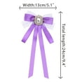 thumbnail image 2 of INSPIRE CHIC Women's Long Webbing with Lace Trim Rhinestone Bow Brooch Purple One Size, 2 of 5