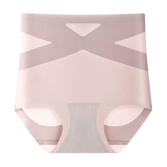 hoksml Women High Waist Panties X Cross Mesh Shaping Briefs Invisible Tummy Control Underwear for Daily Inner Wear