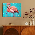 thumbnail image 4 of RKSupls Pink Flamingo Paint Splatter Canvas Wall Art, Bold Modern Pop Art Wall Decor Print, Modern Artwork for Living Room Bedroom Office Home Decor,16x12in, 4 of 6