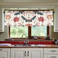 thumbnail image 3 of Yayeee Kitchen Curtains Tier Set of 2 Light Filtering 57"x36" Over Sink Window Panels, Beige Christmas Candy Canes, 3 of 7