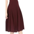 thumbnail image 6 of Women's Solid Flared Lightweight Elastic High Waist Midi A-line Skirt, 6 of 7